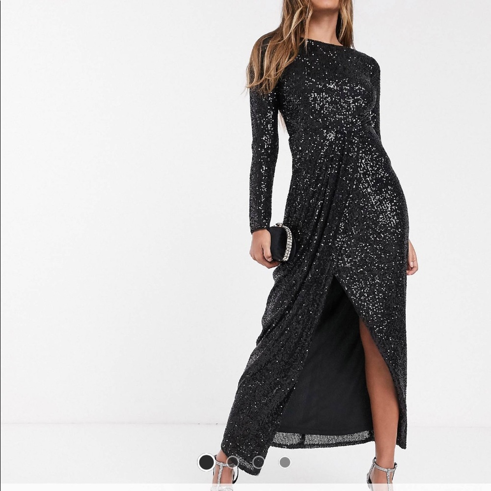 ASOS Black Sequin Maxi Dress